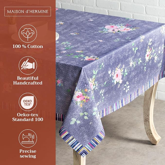 Maison d' Hermine Table Cloth Rectangle Table 100% Cotton 60 x 120 Inches - Image 2
