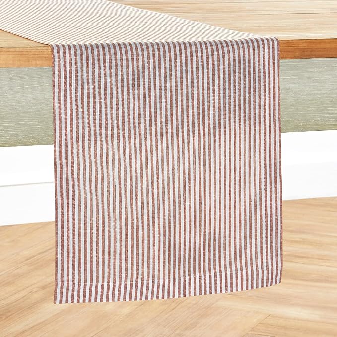 Solino Home Linen Striped Table Runner 36 Inches - Image 2