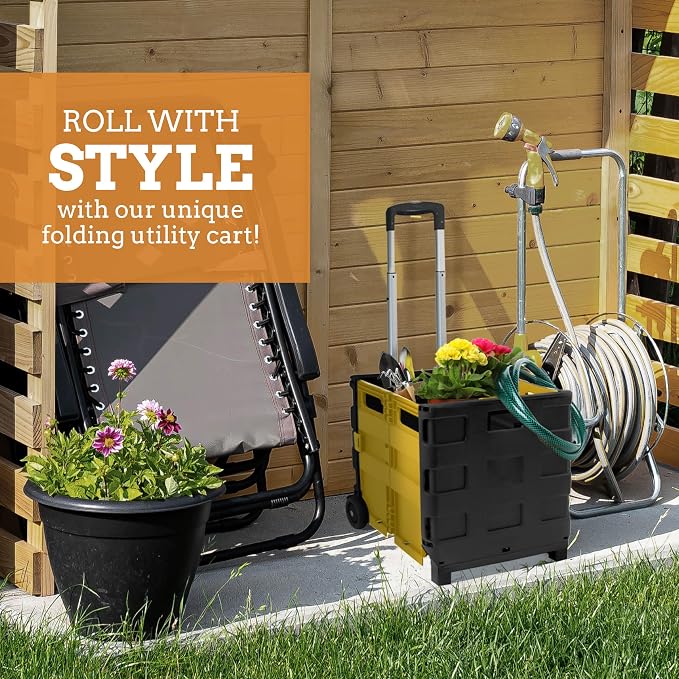Inspired Living Ultra-Slim Rolling Collapsible Storage Pack-N-Roll Utility-carts - Image 7