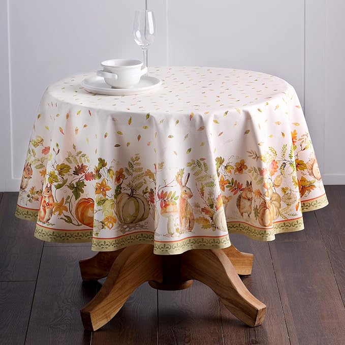 Maison d' Hermine Table Cloth Round Table 100% Cotton 63 Inches Fall Tablecloth - Image 9