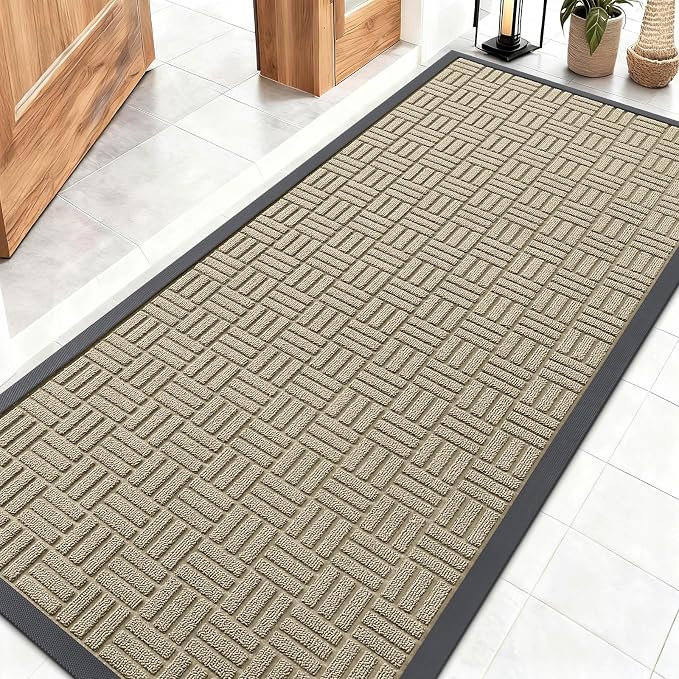 OLANLY Front Door Mat Outside Entrance 59x23, Heavy Duty Sturdy Natural Rubber by OLANLY