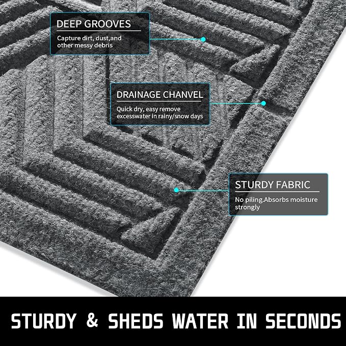 Yimobra Door Mats Outdoor 29.5x17, All-Season Waterproof Outdoor Mats - Image 2