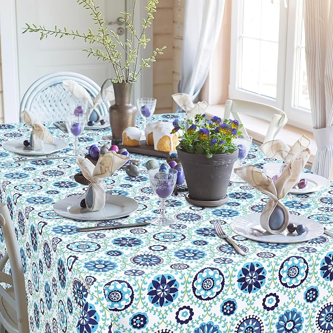 misaya Rectangle Waterproof Vinyl Table Cloth, Wipeable Tablecloth - Image 6