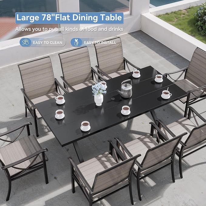 Kurapika 9-Piece Patio Dining Set, Patio Furniture Set - Image 7