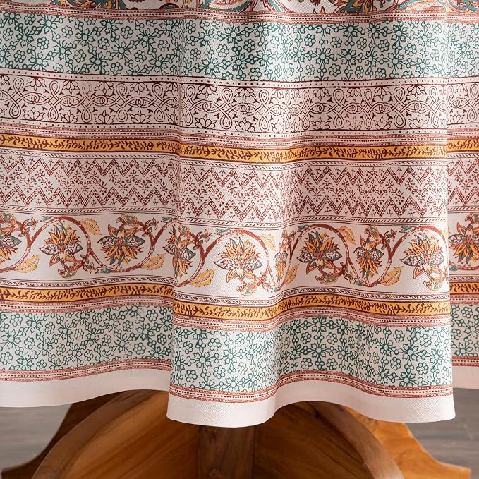 Maison d' Hermine Table Cloth Round Table 100% Cotton 63 Inches Fall Tablecloth - Image 9