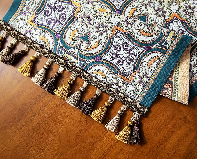 13×72 Inch Table Runner, Retro-Luxury Tassels Series - Image 4