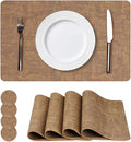 Vinyl Placemats Set of 4, Faux Leather Waterproof and Heat Resistant Place Mats by NCUE