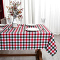 Red Gingham Christmas Plaid Tablecloth by Essifunia