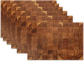 Placemats Set of 6, Retro Wood Linen Table Mats Honey Oak Texture Heat by SNOWMOLLE