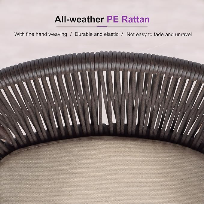 PURPLE LEAF 13 Pieces Outdoor Dining Set Patio Furniture Set Aluminum Rattan - Image 7