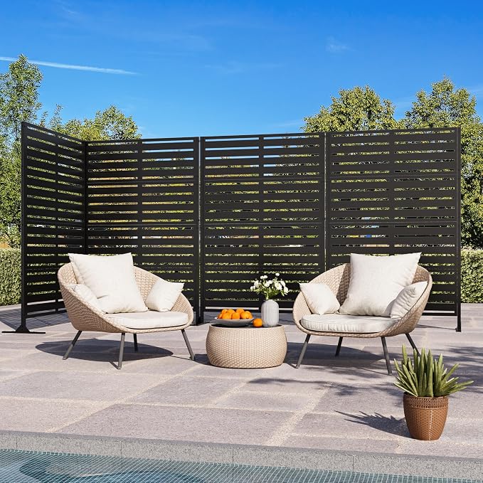 Modern Shade Metal Privacy Screen Outdoor 72" H x 48" W, Stable & Durable by MODERNSHADE