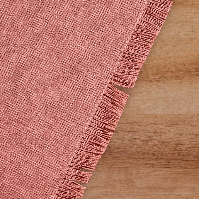 Solino Home Linen Dusty Rose Table Runner 90 Inches Long - Image 9