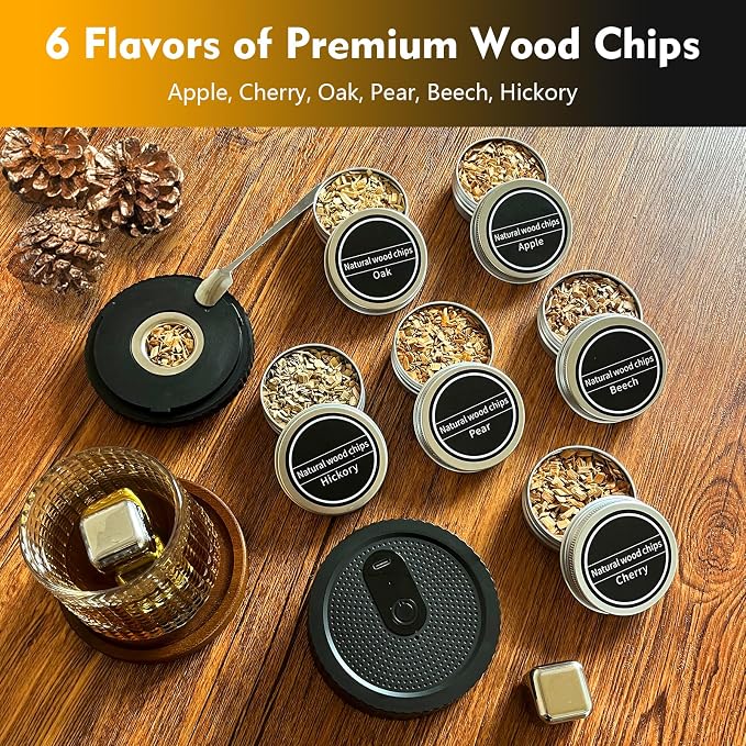Electric Whiskey Smoker Kit–Rechargeable Cocktail Smoker Kit - Image 4