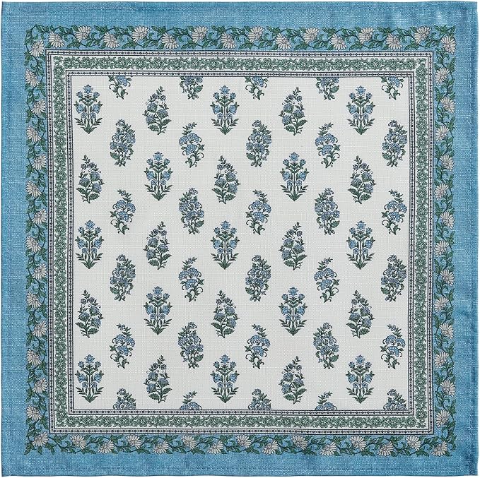 Elrene Home Fashions Tropez Paisley Block Print Coastal Stain & Water Resistant - Image 2