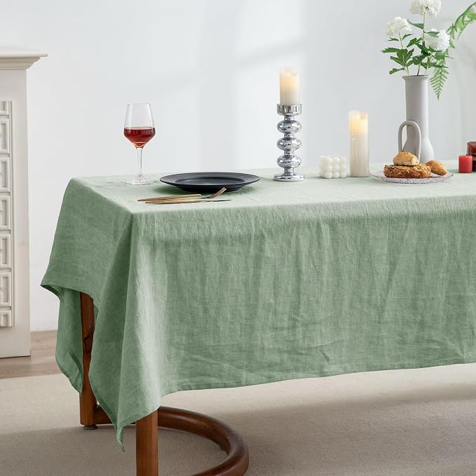 EVERLY 100% Pure Linen Rectangle Tablecloths 60x108Inches - Image 5