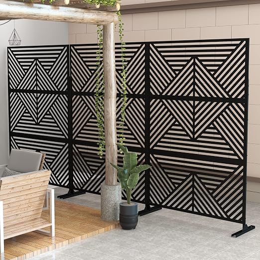 Casaphoria 72" H x 47" W Metal Outdoor Privacy Screen, Freestanding Decorative - Image 9