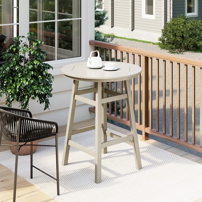 Costaelm Patio Bistro Table, Outdoor Bistro Dining Pub Table - Image 2