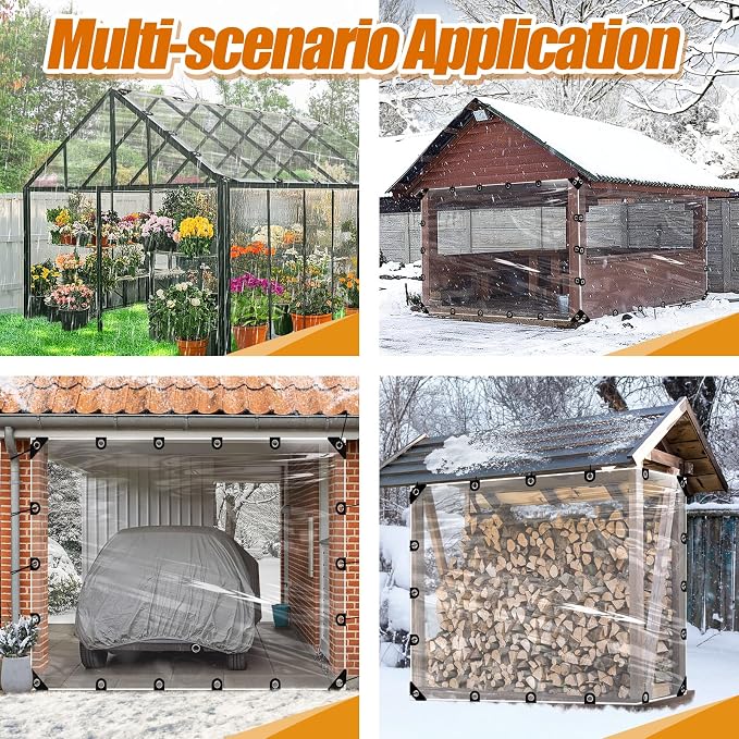 6x8ft Anti-Tear Clear Tarp Waterproof - Image 6