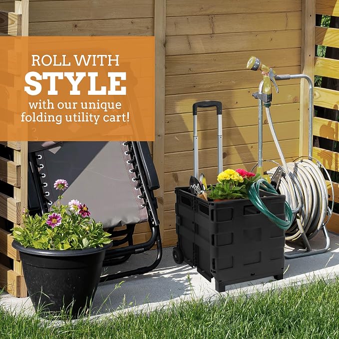 Inspired Living Ultra-Slim Rolling Collapsible Storage Pack-N-Roll Utility-carts - Image 7