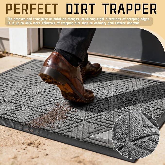 Yimobra Large Door Mat 47x24, All-Weather Waterproof Non-Slip Welcome Matt - Image 3