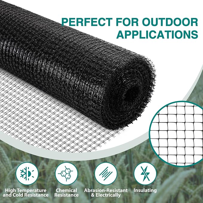 FRUITEAM Deer Fence Netting, 8FT x 100FT Heavy Duty Black PP Coated, Garden - Image 8