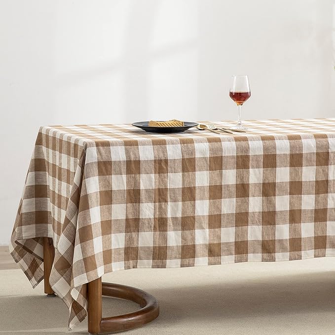 EVERLY 100% Yarn-Dyed Linen Rectangle Tablecloths 60x144Inches - Image 2