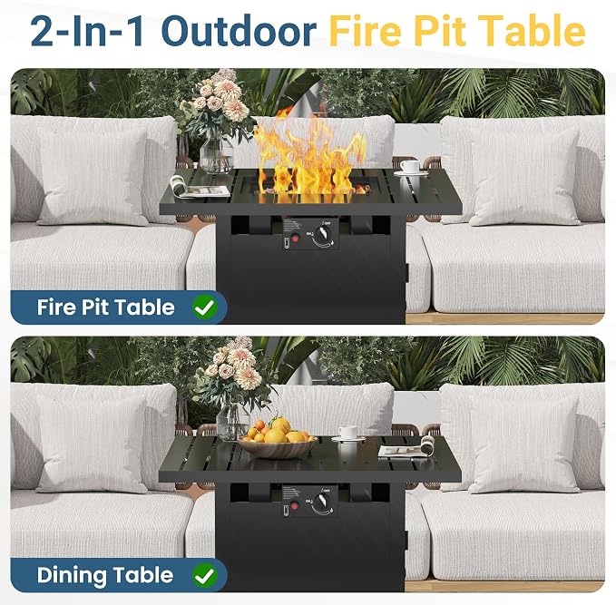 Royalcraft 2 in 1 Propane Fire Pit Table, 50000 BTU Gas Fire Pits Table - Image 7