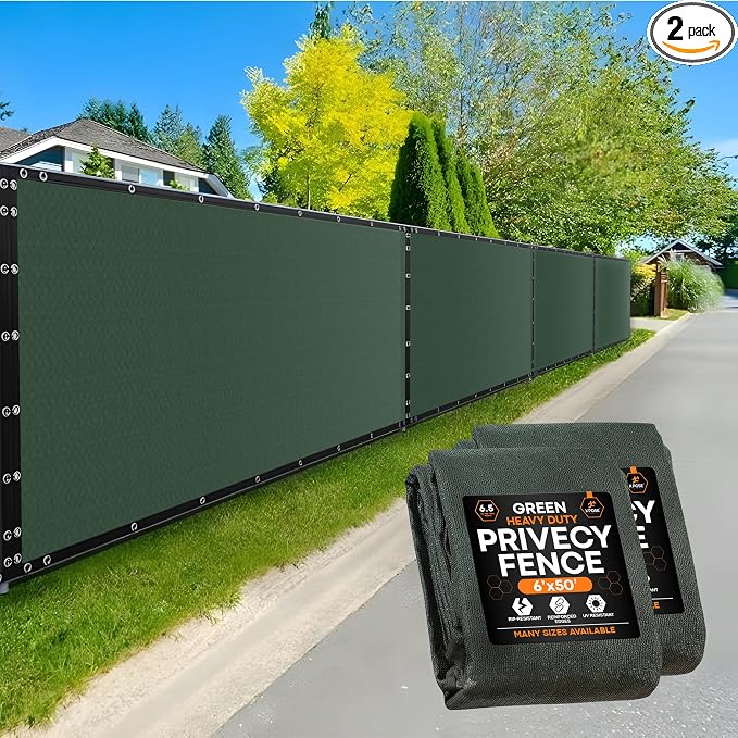 Xpose Safety Privacy Fence Screen 6’ x 50’ – Heavy Duty Green Mesh by XposeSafety