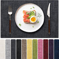 Blue Forest Placemats Set of 8, Dual-Layered Thickened Faux Linen Cloth Place by BlueForest