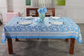 CPC Blue Sapphire 80X120 Inch Rectangle Tablecloth Cotton Indian Block Print by COTTONPRINTCLUB
