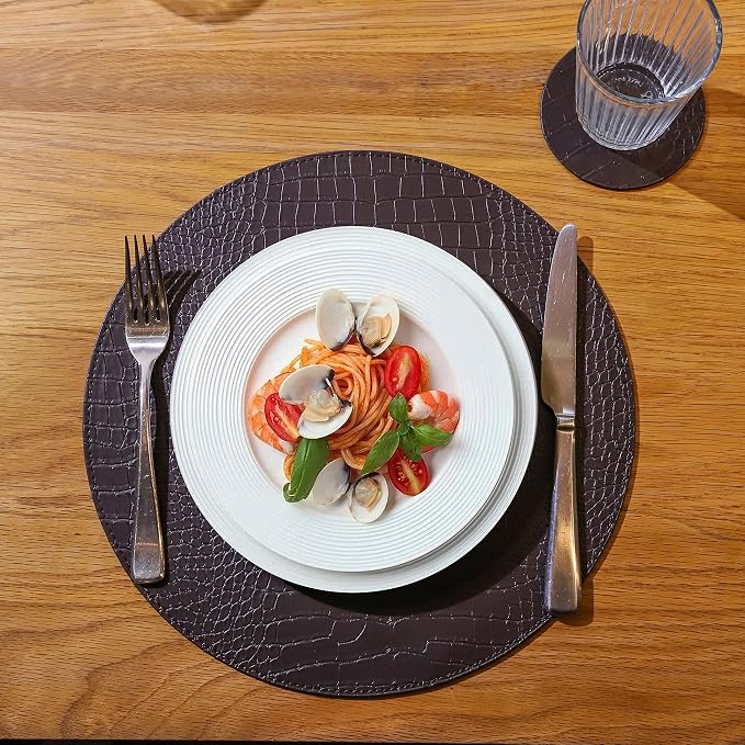 Round Leather Placemats - Image 7