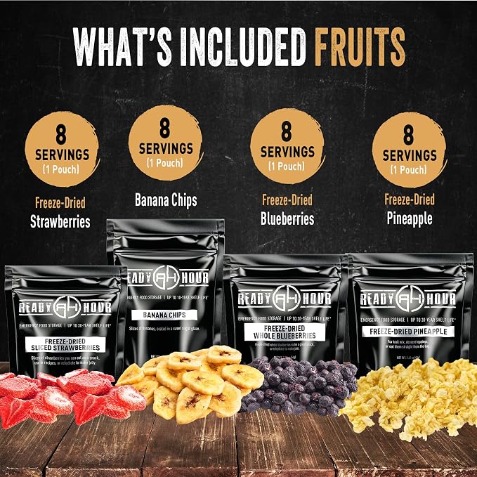 Ready Hour, Fruit & Veggie Mix, Non-Perishable Freeze-Dried Food, 30-Year Shelf - Image 5