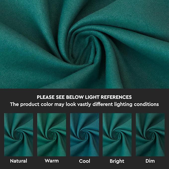 Encasa XO Table Runner 13"x72" Long | Cotton Canvas Fabric | Emerald Solid - Image 3