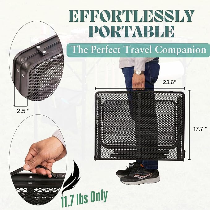 Folding Table w/ Carry Bag, Paper Towel Holder, Garbage Holder, Wing Panels - Image 4