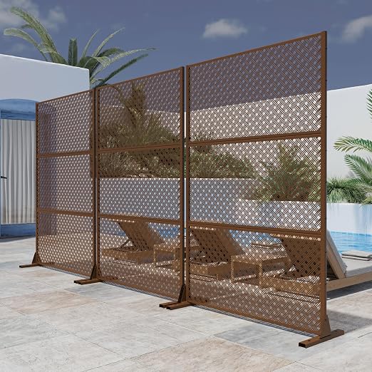 Casaphoria 72" H x 47" W Metal Outdoor Privacy Screen, Freestanding Decorative - Image 7