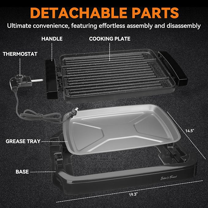 Baker’s Friend Indoor Griddle & Grill, Electric Griddle - Image 7