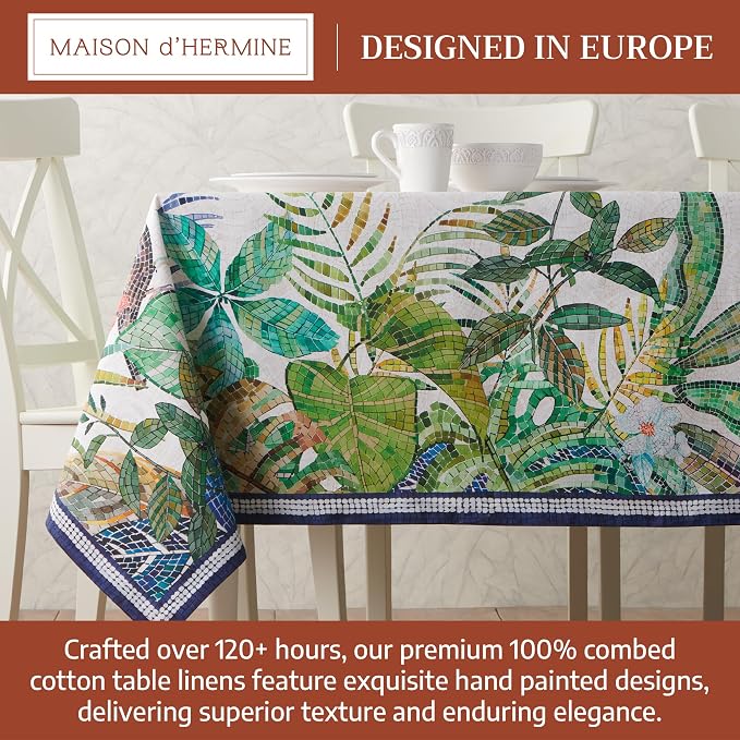Maison d' Hermine Premium Table Cloth Rectangle Table 100% Combed Cotton 90 x - Image 3