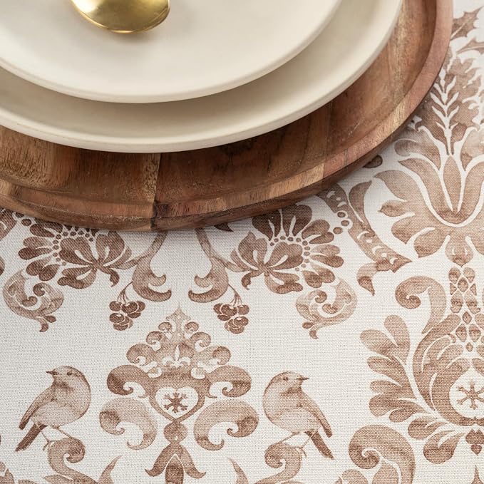 Maison d' Hermine Table Cloth Round Table 100% Cotton 63 Inches Fall Tablecloth - Image 8