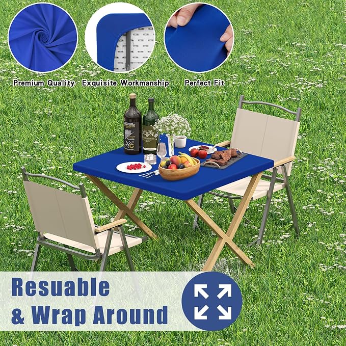 Spandex Square Table Cloth 6 Pack, Elastic Fitted Tablecloths - Image 5