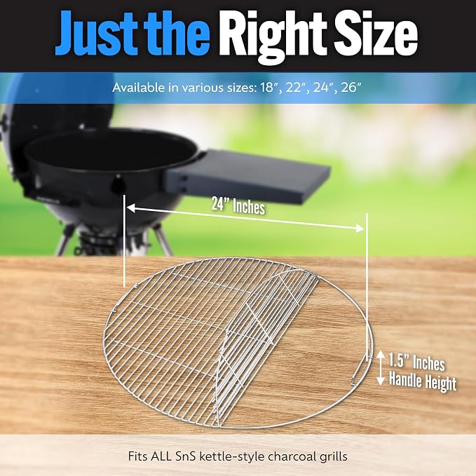SnS Grills Slow ‘N Sear EasySpin Charcoal Grill Cooking Grate - Image 2