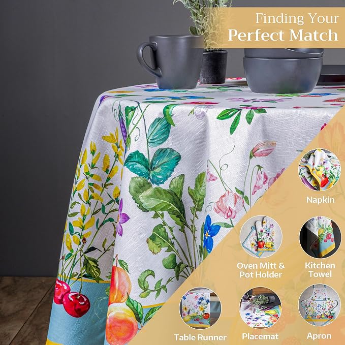Maison d' Hermine Table Cloth Round Table 100% Cotton 69 Inches Tablecloth - Image 5