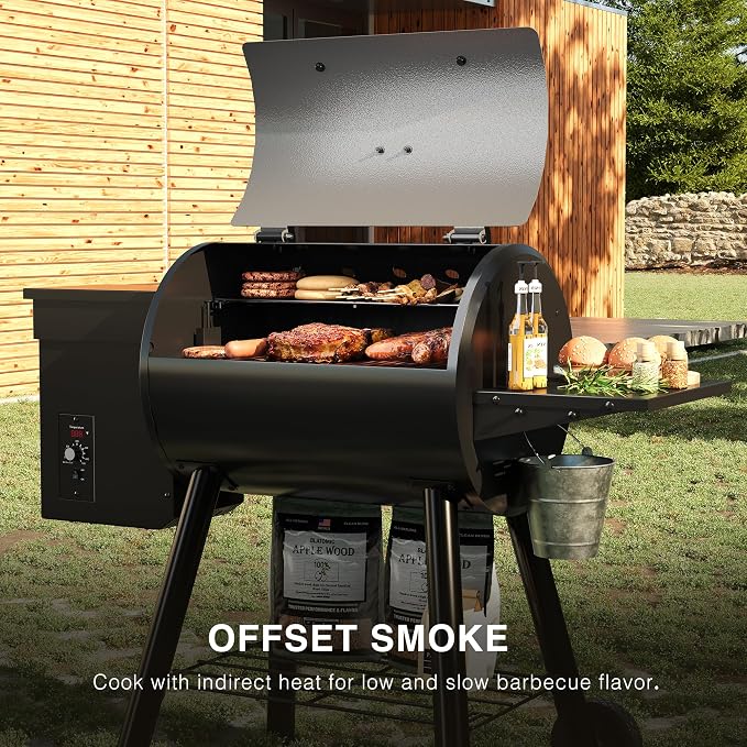 Wood Pellet Smoker Grill and Smoker, 440 SQ. IN Cook Area, Pellet Grill - Image 6