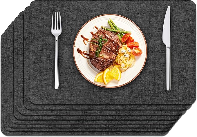 Maxpearl Faux Leather Placemats Set of 8 by Maxpearl