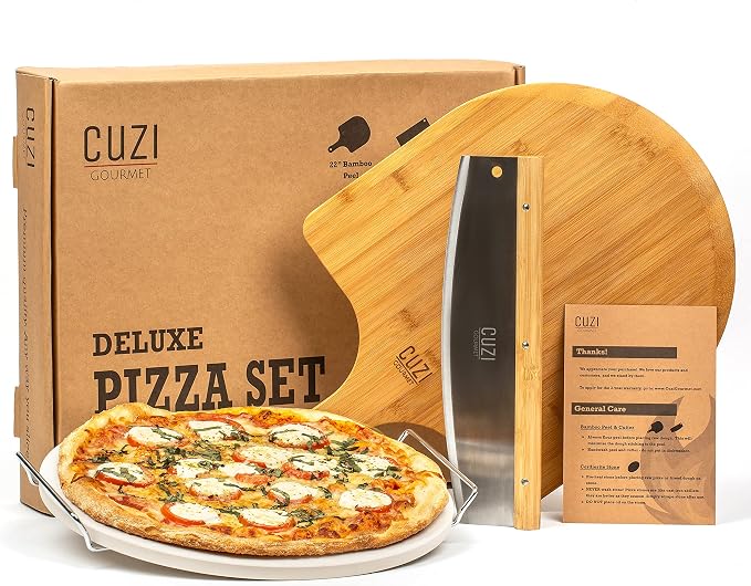 Cuzi Gourmet XL 4-Piece Pizza Stone Set by CuziGourmet