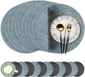 13-Inch Faux Leather Round Placemats Set of 12, Waterproof Anti-Slip Dual Sided by Fyvva