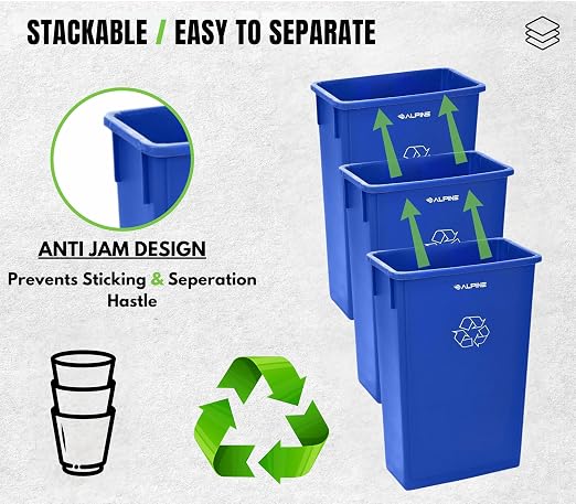 Alpine Commercial Slim Trash Can 23 Gallon - Image 4