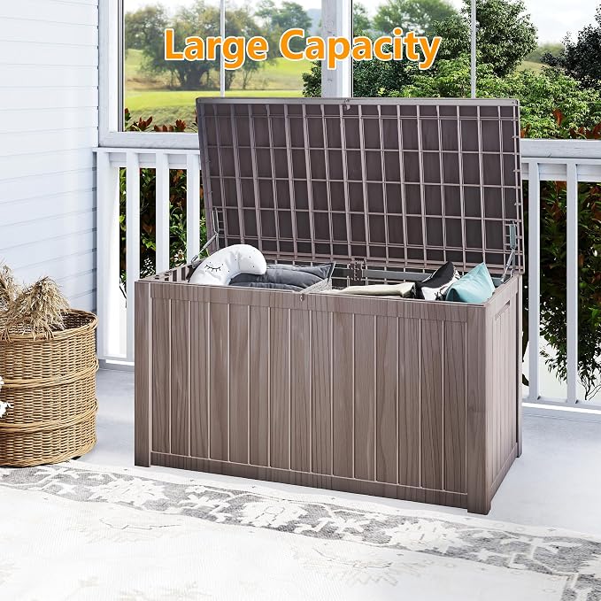 200 Gallon Outdoor Storage Box Waterproof, Resin Deck Boxes - Image 4