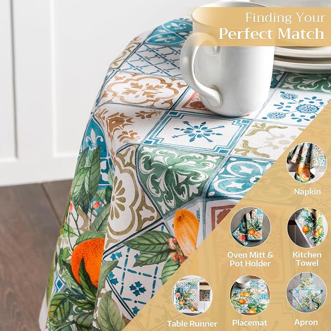 Maison d' Hermine Table Cloth Round Table 100% Cotton 63 Inches Tablecloth - Image 5