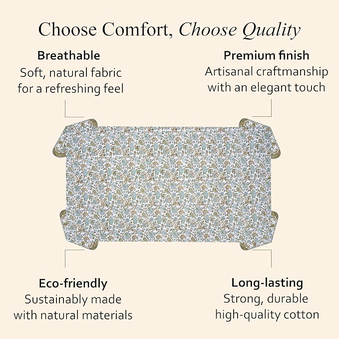 CPC Tablecloth 100% Cotton 72x140 Inch Indian Block Print Rectangle Table Cover - Image 6