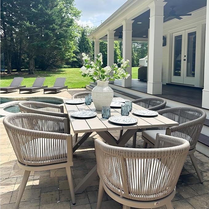 PURPLE LEAF Patio Dining Set for 18 All-Weather Wicker Aluminium 20 Piece - Image 9